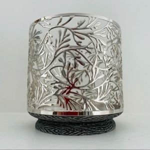 Bath & Body Silver Flowing Vines with Ceramic Base Wick Candle holder